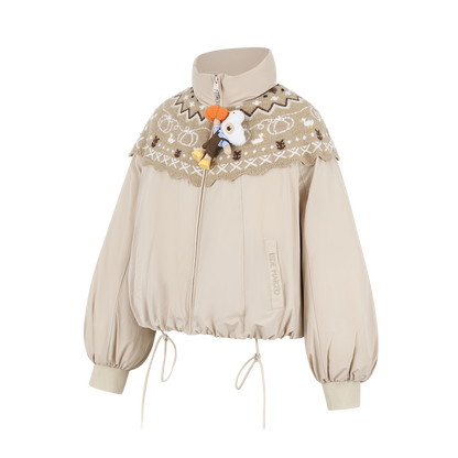 13DE MARZO Marzo Valley Bear Bud Down Jacket Khaki