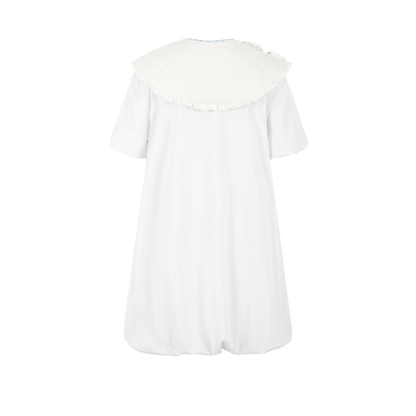 13DE MARZO Nighty Night Bear Collar T-shirt White