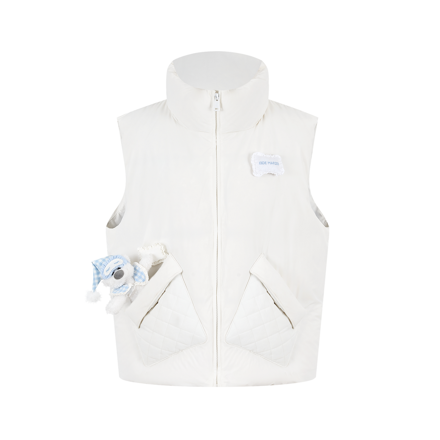 13DE MARZO Nighty Night Bear Down Vest White