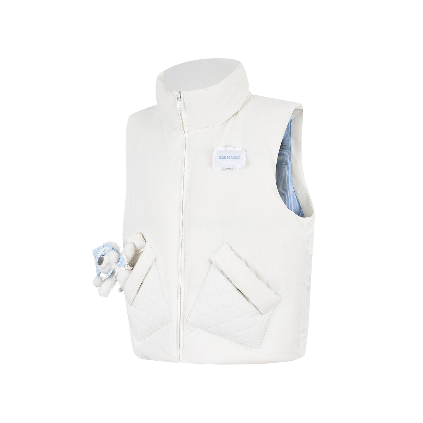 13DE MARZO Nighty Night Bear Down Vest White