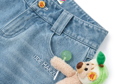 13DE MARZO Lollipop V-Waist Slim-Fit Shorts Blue - 13DE MARZO