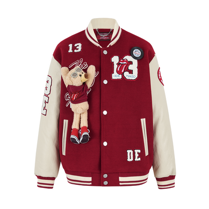 13DE MARZO Rolling Stones  Baseball Padded Jacket Red