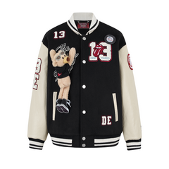 13DE MARZO Rolling Stones  Baseball Padded Jacket Black