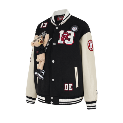 13DE MARZO Rolling Stones  Baseball Padded Jacket Black