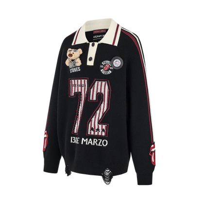 13DE MARZO Rolling Stones Weave Sweater Black
