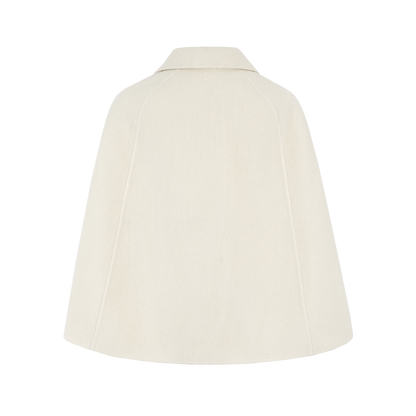 13DE MARZO Bow Bear Wool Cape Coat Beige