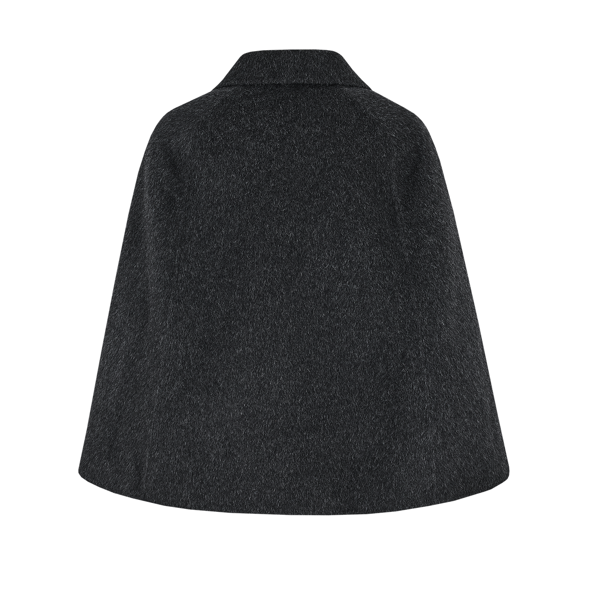 13DE MARZO Bow Bear Wool Cape Coat Dark Grey