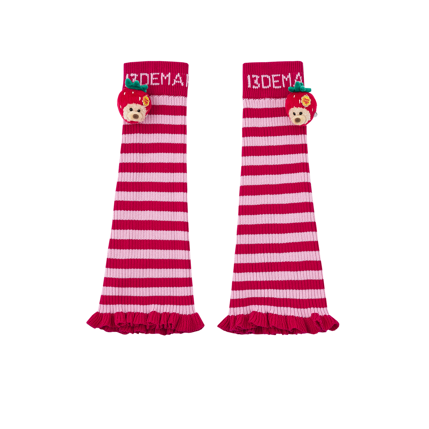 13DE MARZO Bear Rainbow Leg Warmer Rose Red - 13DE MARZO