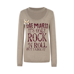 13DE MARZO Rolling Stones Layering Sweater Sand