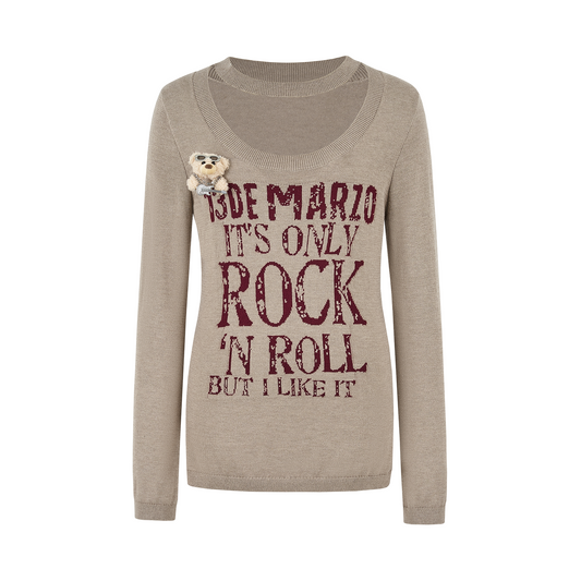 13DE MARZO Rolling Stones Layering Sweater Sand