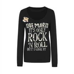 13DE MARZO Rolling Stones Layering Sweater Black