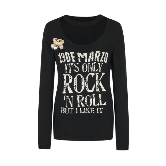 13DE MARZO Rolling Stones Layering Sweater Black