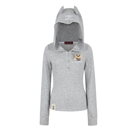 13DE MARZO Rolling Stones  Devil Horn Hoodie Grey