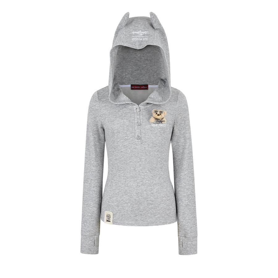 13DE MARZO Rolling Stones  Devil Horn Hoodie Grey