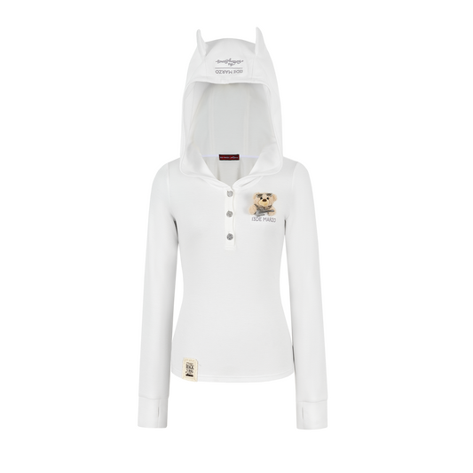 13DE MARZO Rolling Stones  Devil Horn Hoodie Beige