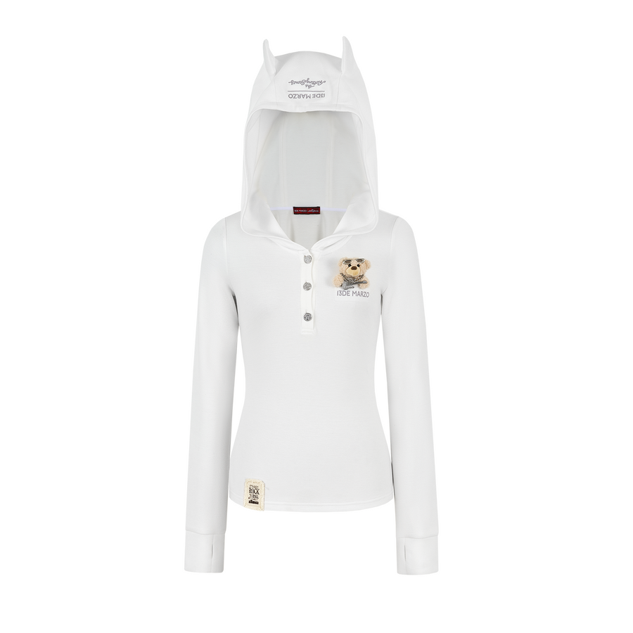 13DE MARZO Rolling Stones  Devil Horn Hoodie Beige