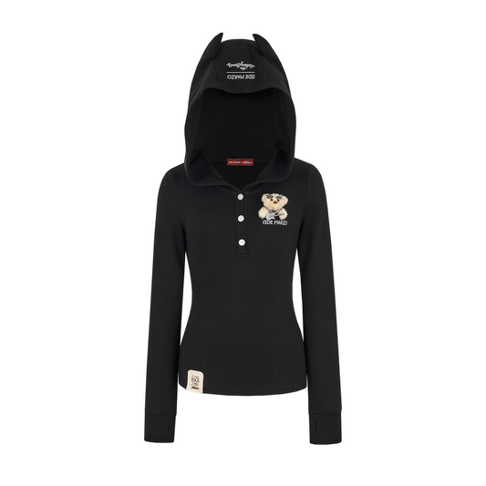 13DE MARZO Rolling Stones  Devil Horn Hoodie Black