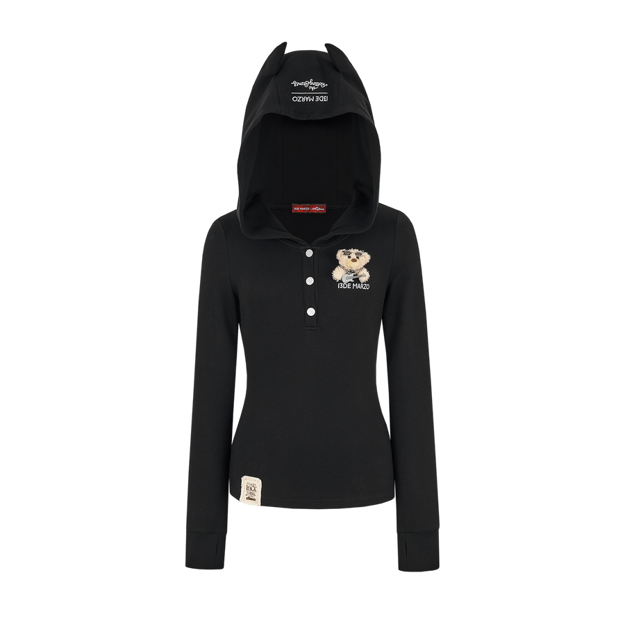13DE MARZO Rolling Stones  Devil Horn Hoodie Black