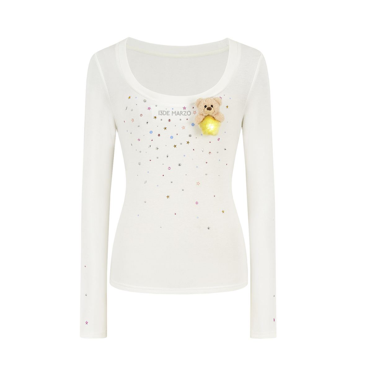 13DE MARZO Luminous Bear Star Under Shirt White