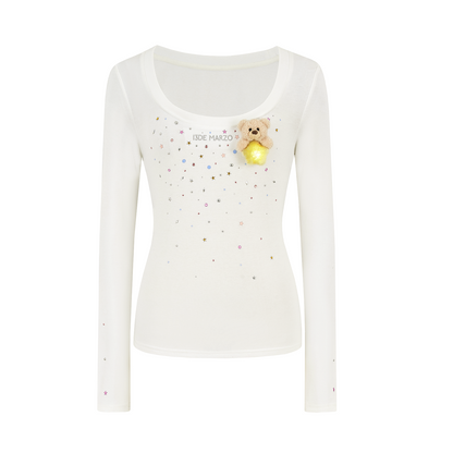 13DE MARZO Luminous Bear Star Under Shirt White