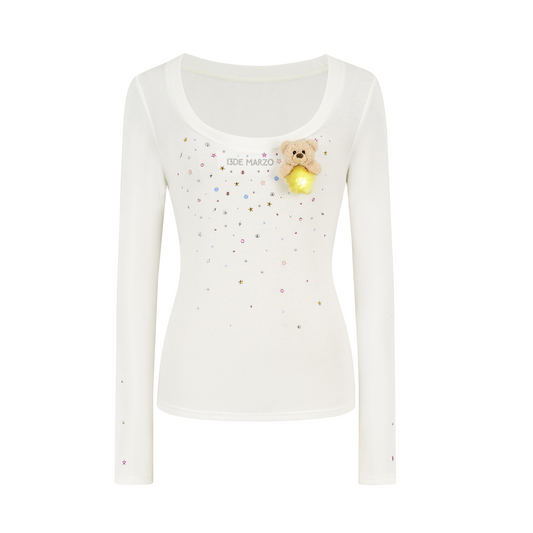 13DE MARZO Luminous Bear Star Under Shirt White