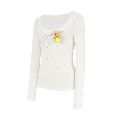 13DE MARZO Luminous Bear Star Under Shirt White