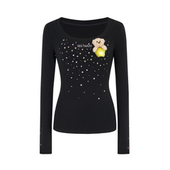 13DE MARZO Luminous Bear Star Under Shirt Black