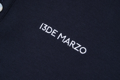 13DE MARZO Nighty Night Bear Long-Sleeve Polo Navy Blue