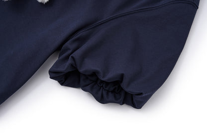 13DE MARZO Nighty Night Bear Collar T-shirt Navy Blue