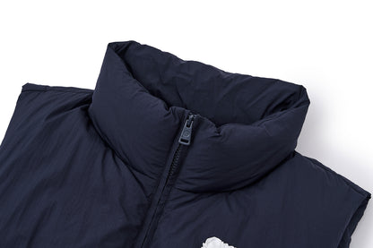 13DE MARZO Nighty Night Bear Down Vest Navy Blue