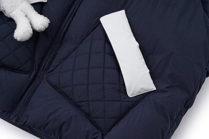 13DE MARZO Nighty Night Bear Down Vest Navy Blue