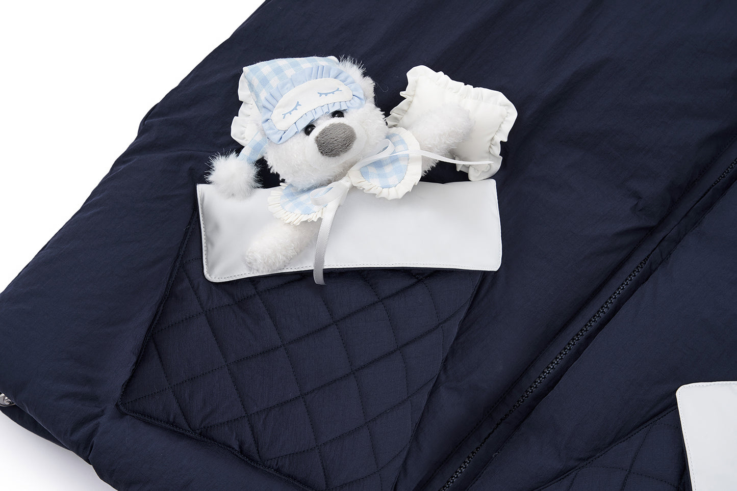 13DE MARZO Nighty Night Bear Down Vest Navy Blue