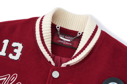 13DE MARZO Rolling Stones  Baseball Padded Jacket Red