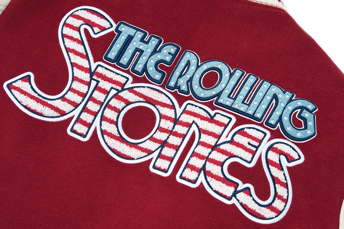 13DE MARZO Rolling Stones  Baseball Padded Jacket Red