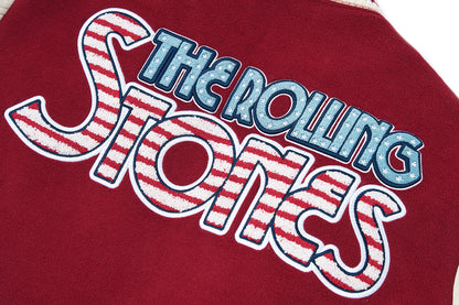 13DE MARZO Rolling Stones  Baseball Padded Jacket Red