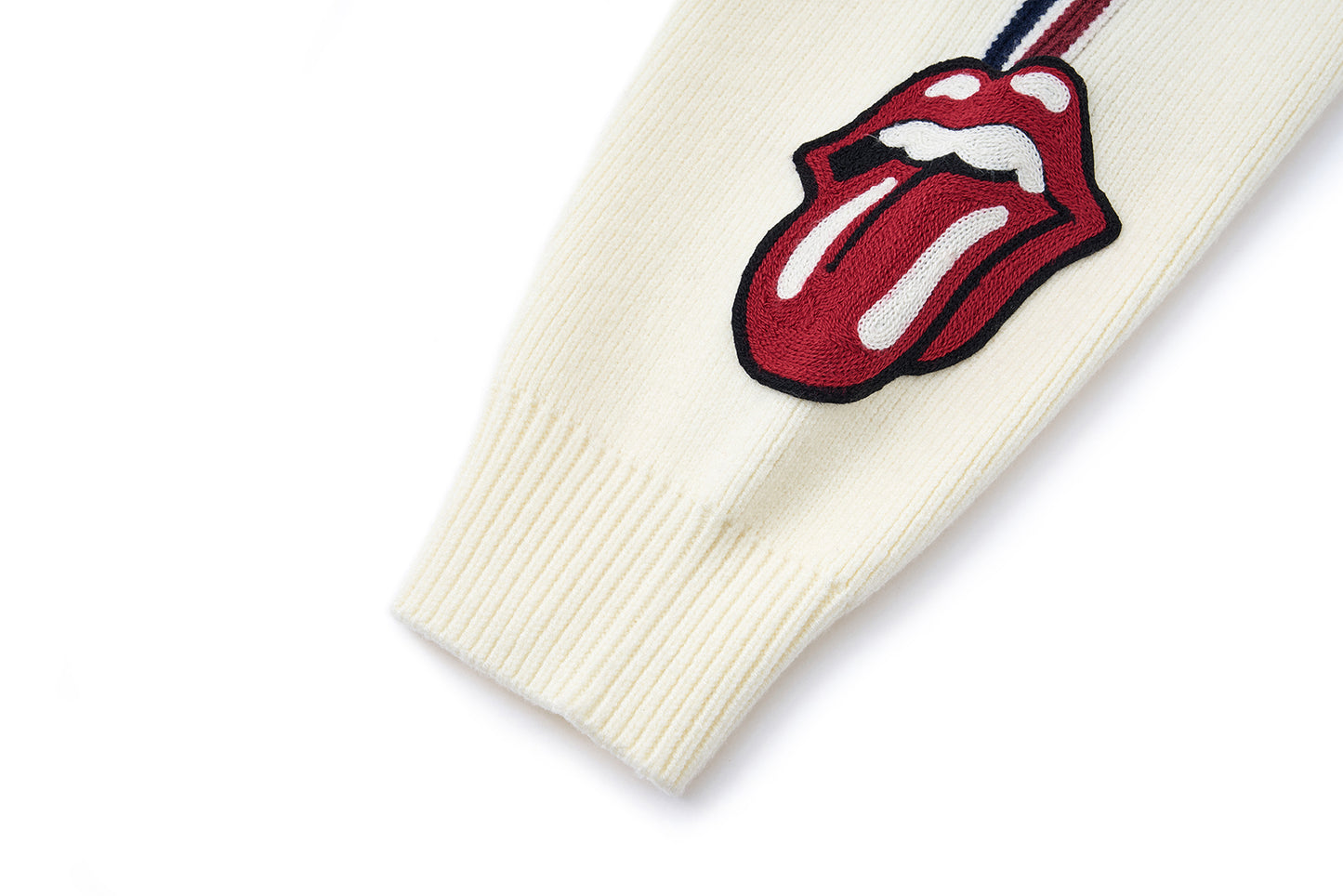 13DE MARZO Rolling Stones Weave Sweater Beige