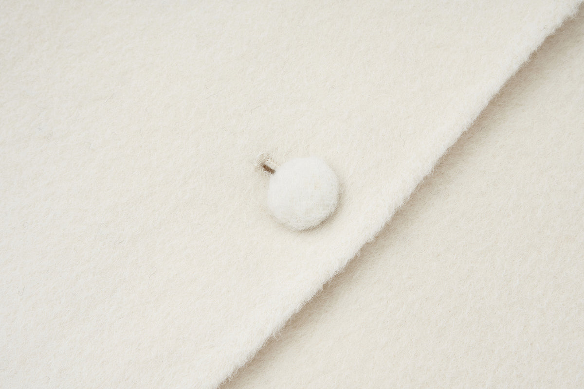13DE MARZO Bow Bear Wool Cape Coat Beige
