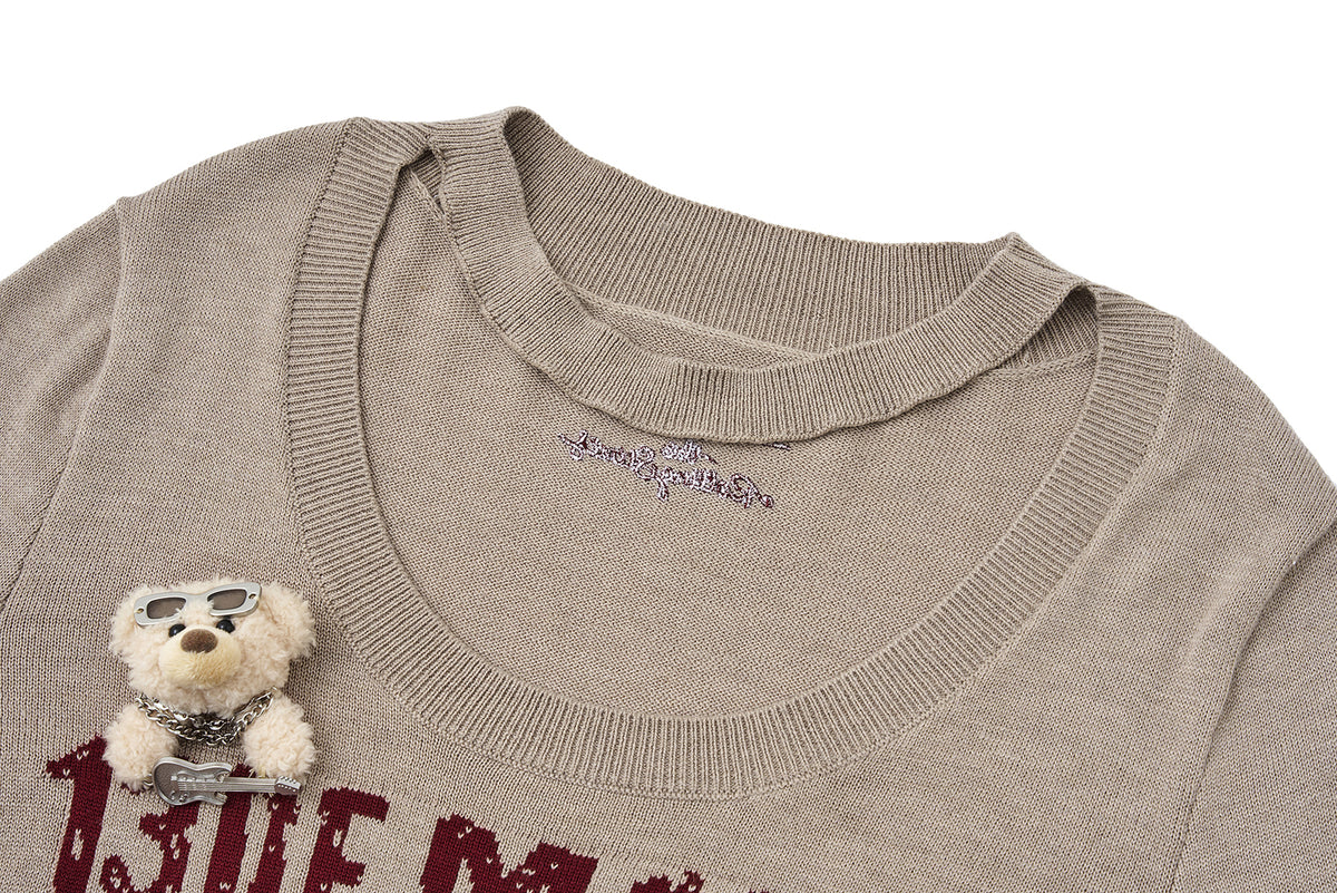 13DE MARZO Rolling Stones Layering Sweater Sand