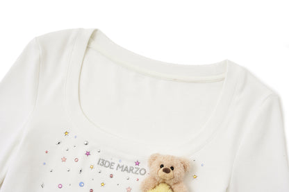 13DE MARZO Luminous Bear Star Under Shirt White
