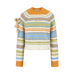 13DE MARZO Marzo Valley Colored Lines Sweater Yellow