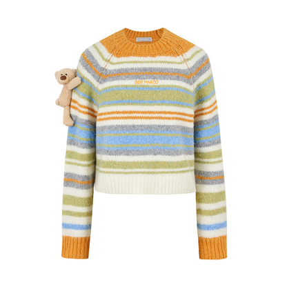 13DE MARZO Marzo Valley Colored Lines Sweater Yellow