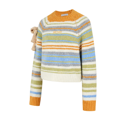 13DE MARZO Marzo Valley Colored Lines Sweater Yellow