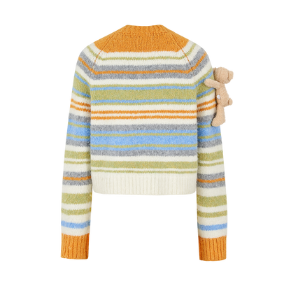 13DE MARZO Marzo Valley Colored Lines Sweater Yellow