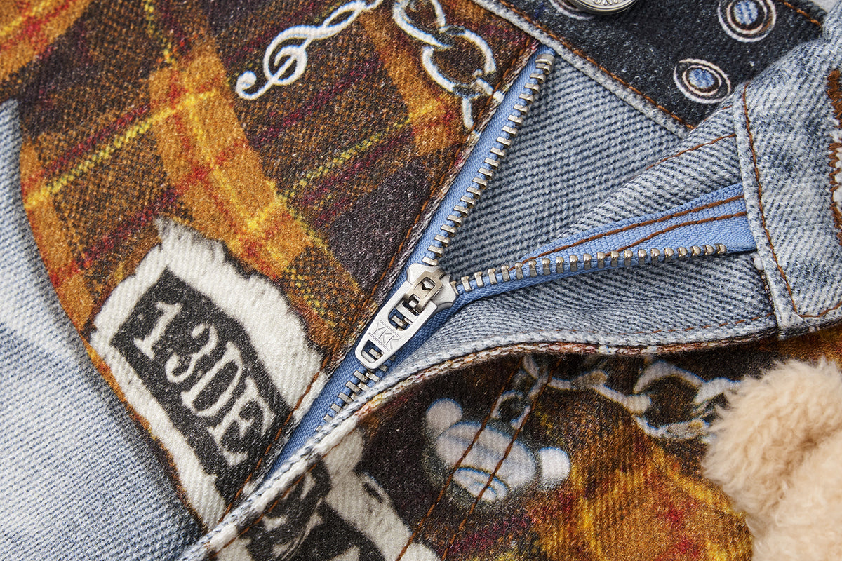 13DE MARZO Rolling Stones Shirt Print Jeans Blue