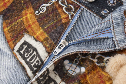 13DE MARZO Rolling Stones Shirt Print Jeans Blue