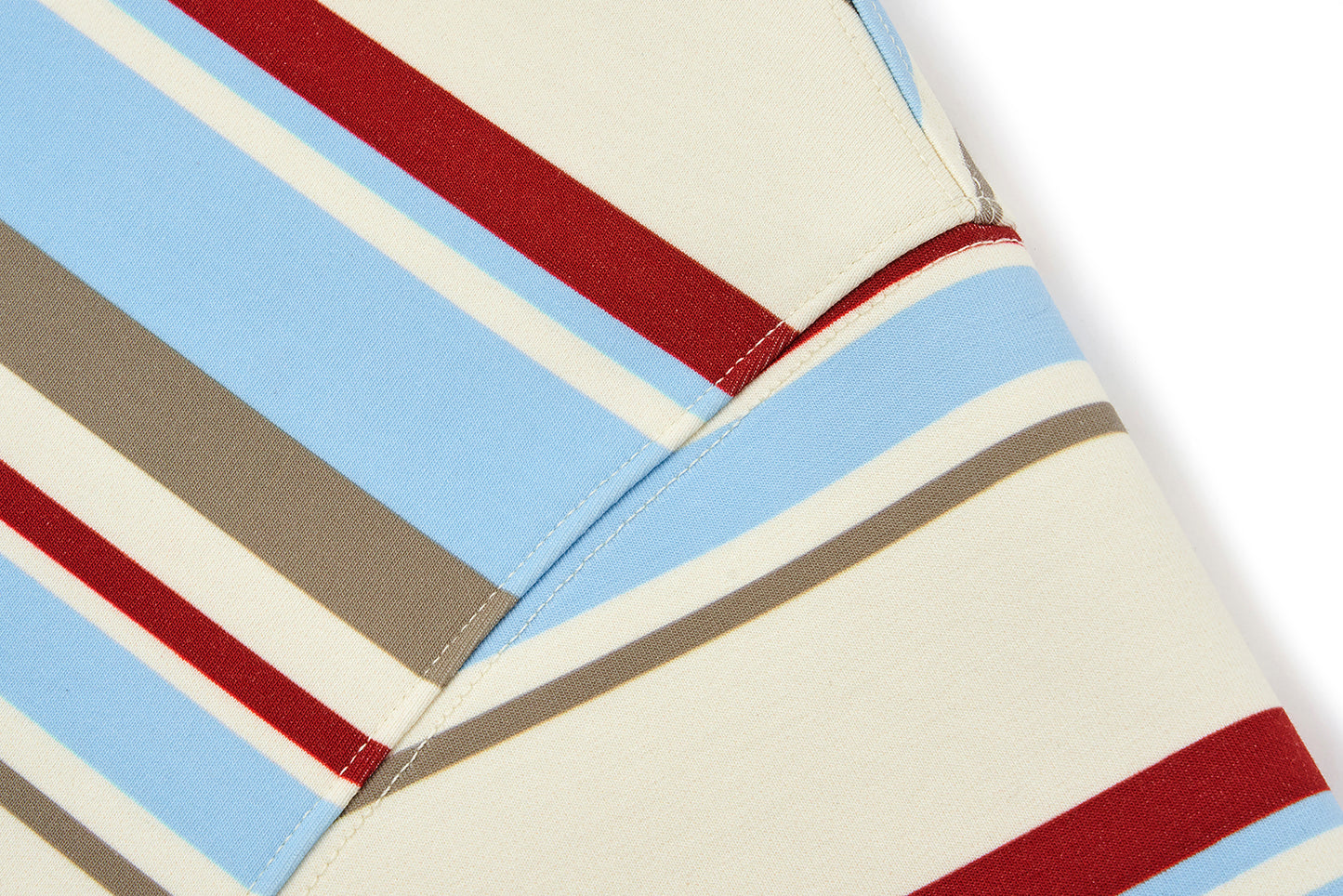 13DE MARZO V-Neck Polo Stripe T-shirt Blue