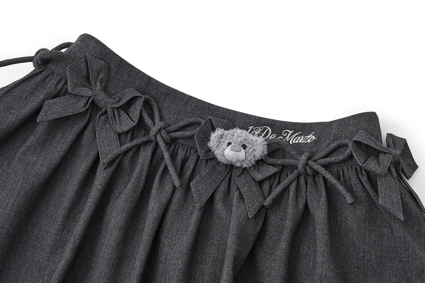 13DE MARZO Mini Bear Bow Blazer Skirt Grey