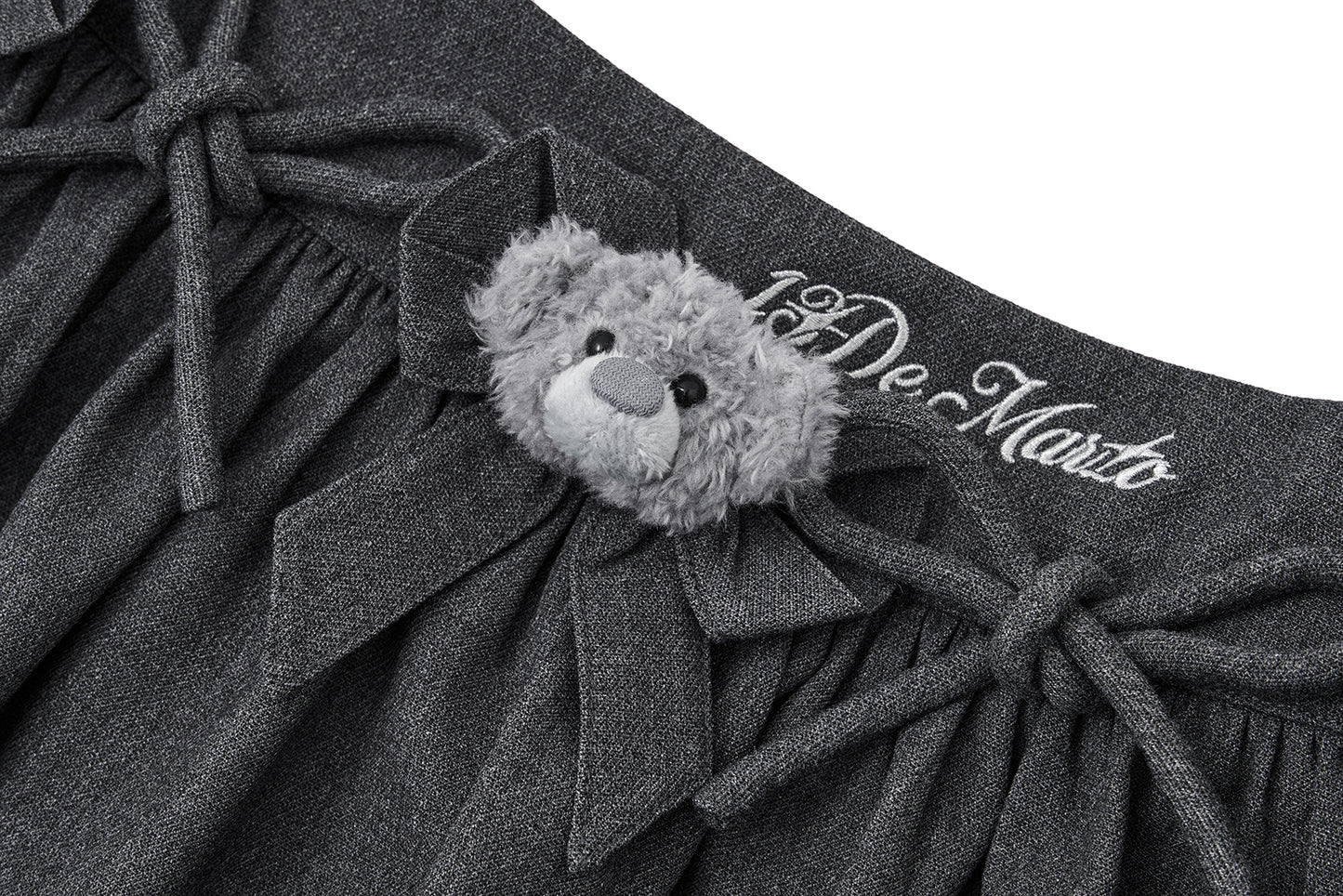 13DE MARZO Mini Bear Bow Blazer Skirt Grey