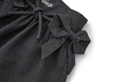 13DE MARZO Mini Bear Bow Blazer Skirt Grey