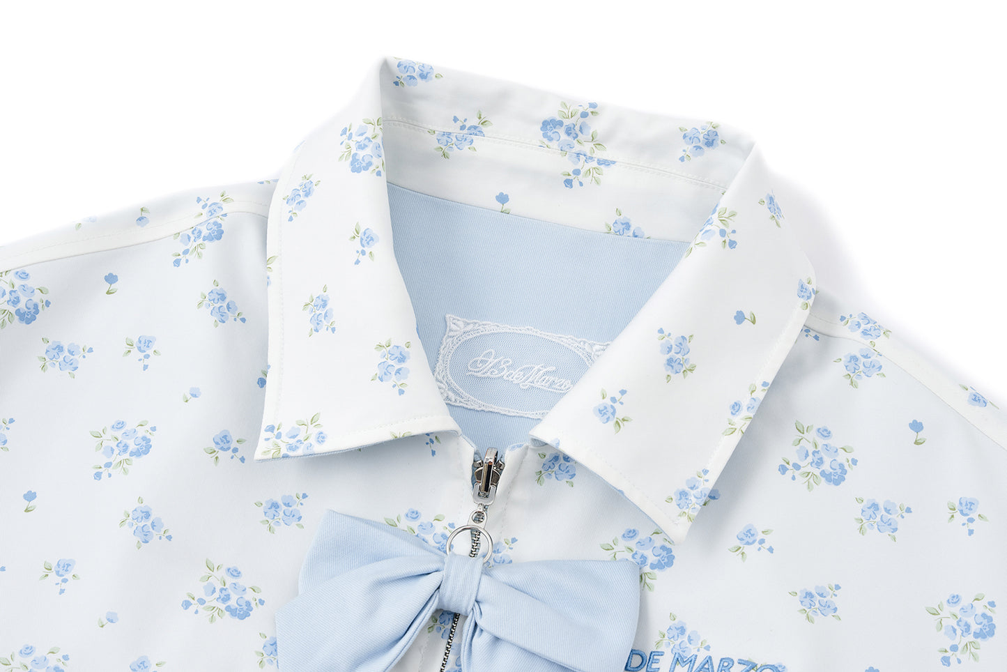 13DE MARZO Reversible Floral Print Jacket Blue